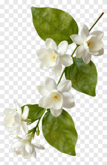 White Jasmine Flower Branch PNG