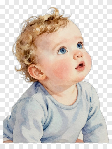 Curious Baby With Blue Eyes PNG