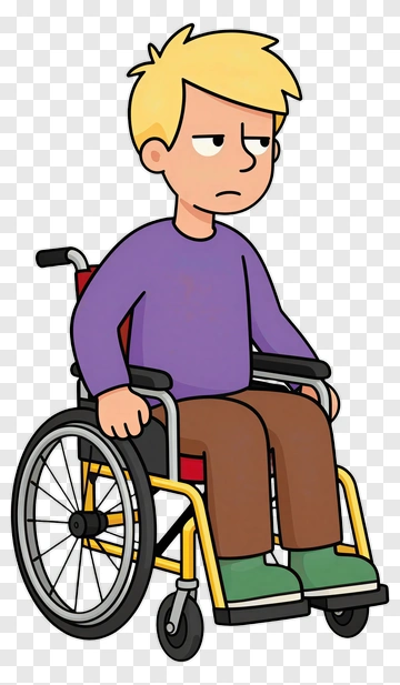 Cartoon Boy In A Wheelchair PNG