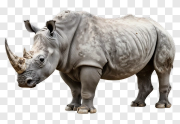 Rhinoceros Standing In Profile PNG