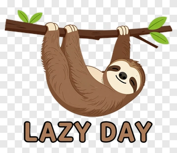 Cartoon Sloth Hanging On A Branch PNG