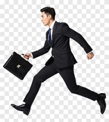 Businessman Running With Briefcase PNG