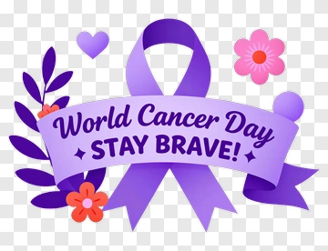 World Cancer Day Stay Brave Ribbon PNG
