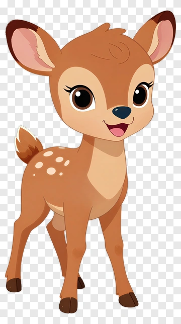 Cartoon Deer With A Happy Expression PNG
