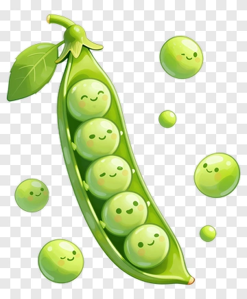 Cartoon Peas In A Pod With Happy Faces PNG
