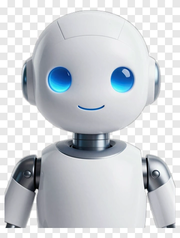 3D Robot With Blue Eyes PNG