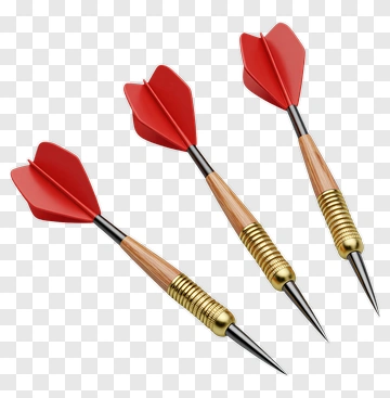 Three Red Darts With Wooden Shafts PNG