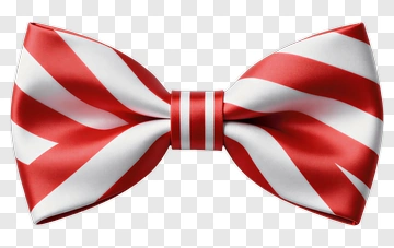 Red And White Striped Bow Tie PNG
