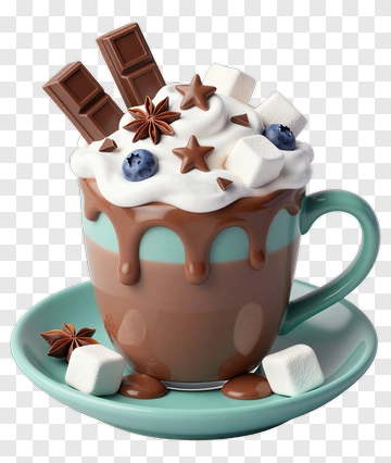 Hot Chocolate Cup With Toppings PNG