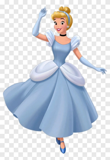 Cinderella In A Blue Dress Waving PNG