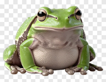 3D Green Frog PNG