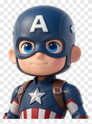 Cartoon Character In Captain America Costume PNG