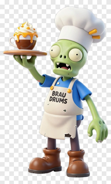 Zombie Chef Holding A Dessert PNG