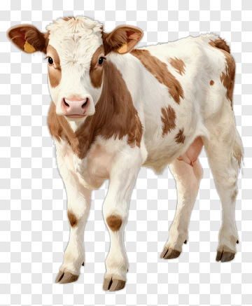 Cute Brown And White Calf PNG