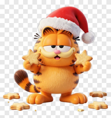 Cartoon Cat Holding Christmas Cookies PNG