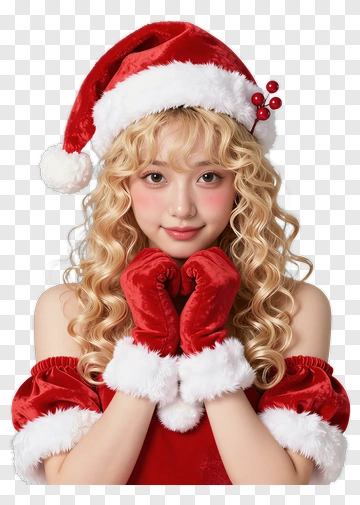 Santa Claus Woman Holding Hands Together PNG