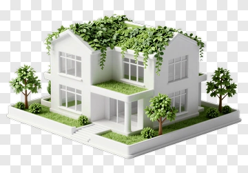 Eco House With Greenery PNG