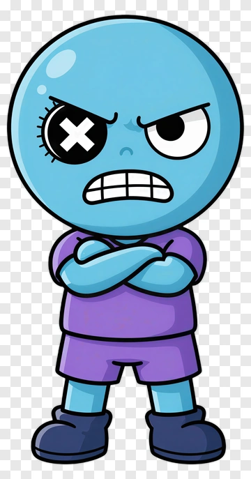 Angry Cartoon Character With Crossed Arms PNG