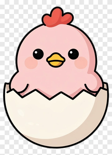 Cartoon Chick Hatching From Egg PNG