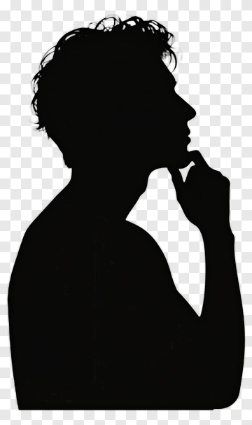 Silhouette Of A Man Thinking PNG