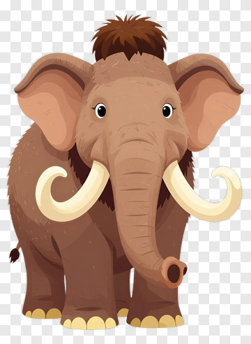 Cartoon Elephant With Tusks PNG