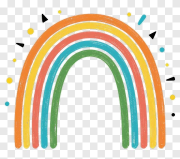 Colorful Rainbow With Decorative Elements PNG