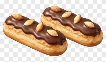 Chocolate Eclairs With Almonds PNG