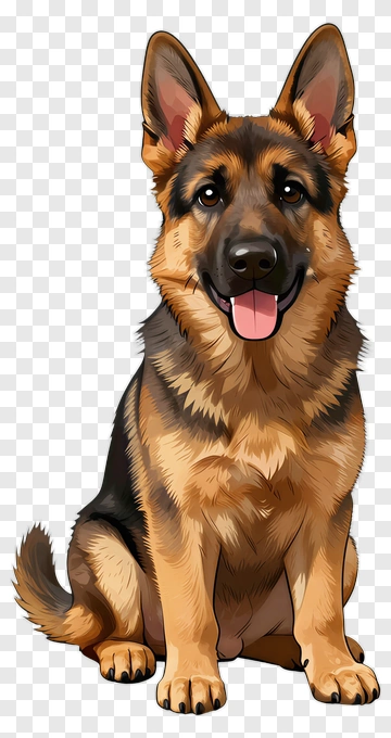 Cartoon German Shepherd Dog PNG