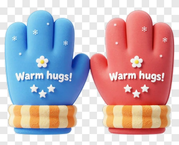 Colorful Warm Hugs Gloves PNG