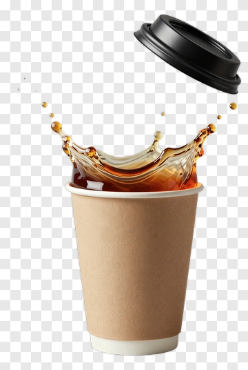 Coffee Cup With Splashing Liquid PNG