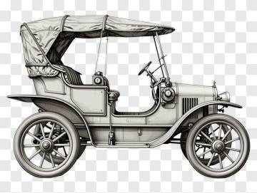 Vintage Car With A Canvas Roof PNG