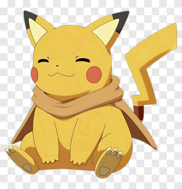Pikachu Sitting With A Scarf PNG