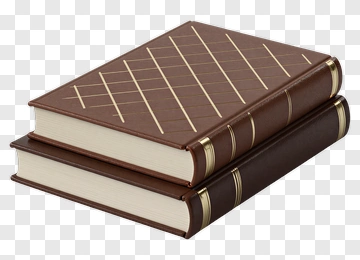 Stack Of Brown Leather Books PNG