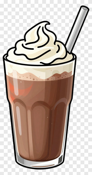 Chocolate Milkshake With Whipped Cream PNG