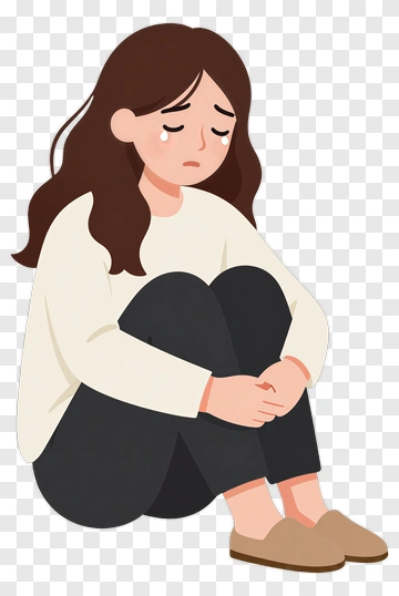 Sad Woman Sitting On The Floor PNG