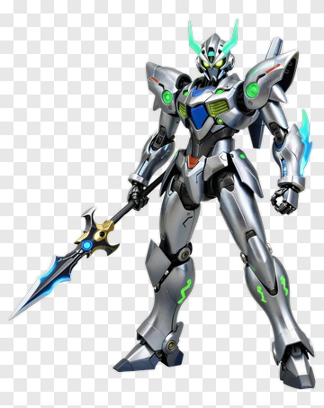 3D Robot Warrior Holding A Spear PNG