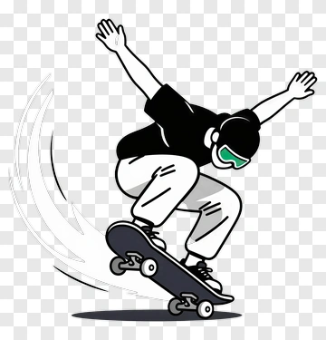 Skateboarder Performing A Trick PNG