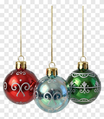 Colorful Christmas Ornaments PNG
