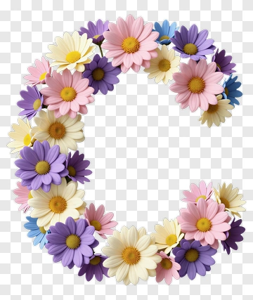 Floral Letter C PNG