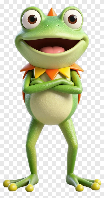 Cartoon Frog Character With A Friendly Smile PNG