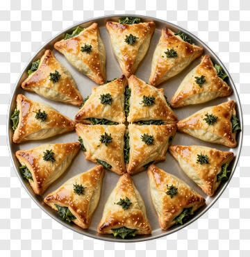 Savory Pastry Platter With Spinach Filling PNG