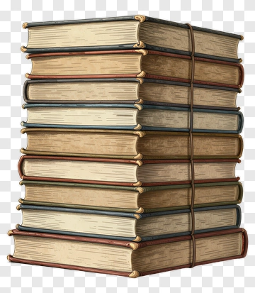Stack Of Vintage Books PNG
