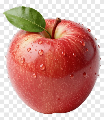 Red Apple With Water Droplets PNG