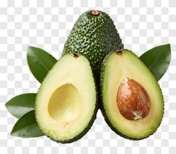 Fresh Avocado Halved With Leaves PNG