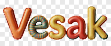 Colorful Vesak Text Decoration PNG