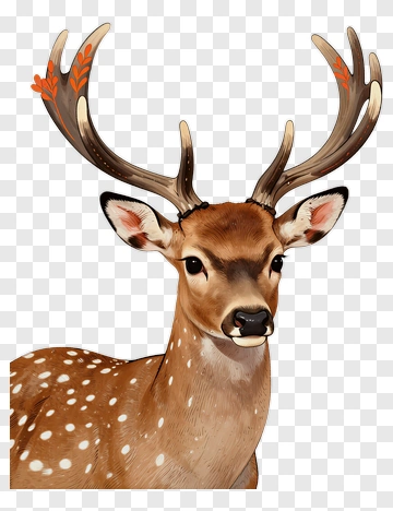 Spotted Deer With Antlers PNG