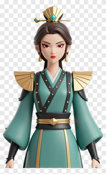 3D Character In Traditional Chinese Dress PNG