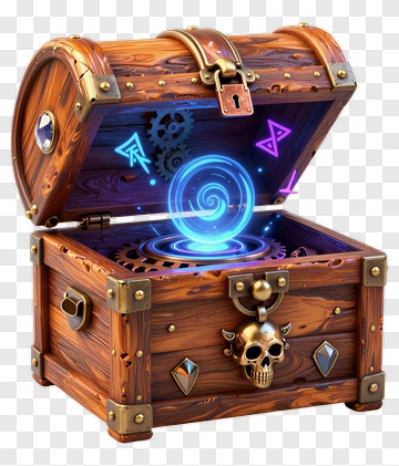 Magical Treasure Chest With Glowing Orb PNG