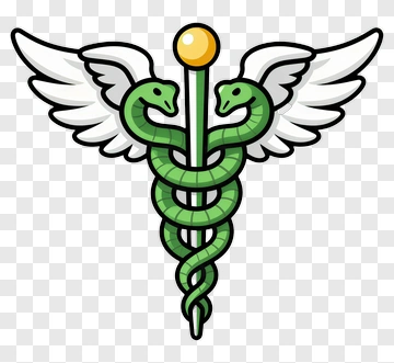 Caduceus Symbol With Snakes And Wings PNG
