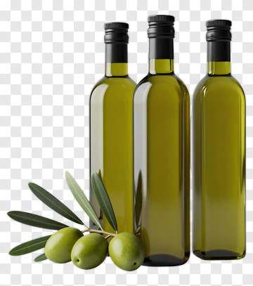 Olive Oil Bottles With Fresh Olives PNG